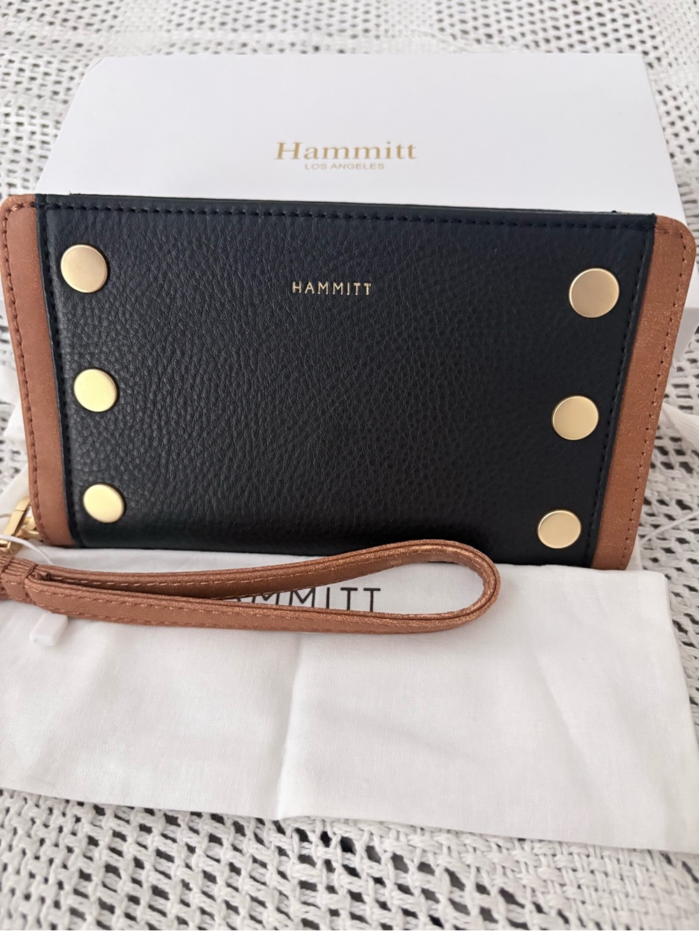 Hammitt Bryant Black and Brown Leather Wallet - NWT